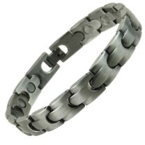 Stylish Magnetic Copper Alloy with Pewter Finish Bracelet Hi Strength NdFeB 16 Magnets Single Row Therapy