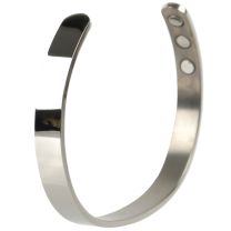 Unisex XL Magnetic Titanium Bracelet/Bangle Elegant Shiny Silver Colour 6 Magnets Health Rare Earth NdFeB
