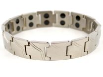 Mens SISTO-X Chrome Finish Titanium Magnetic Bracelet Health 28 Magnets Therapy