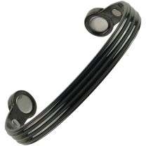 Super Strong MAGNETIC Bracelet/Bangle Black IPG DESIGN 6 Magnets Health Rare Earth NdFeB