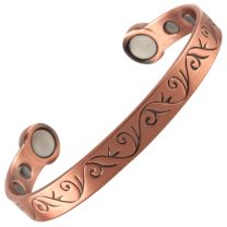 Super Strong MAGNETIC Bracelet/Bangle Copper Scrolls DESIGN 6 Magnets Health Rare Earth NdFeB