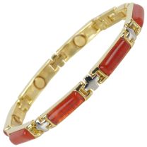 Ladies Magnetic Bracelet Faux Gemstones Magnets Red Jasper