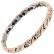 Ladies Titanium Magnetic Bracelet Sisto-X ® Pippa Rose Gold Crystals Gift Box Therapeutic