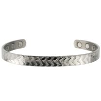 Unisex MAGNETIC Titanium Bracelet/Bangle Elegant Chevron 6 Magnets Health Rare Earth NdFeB