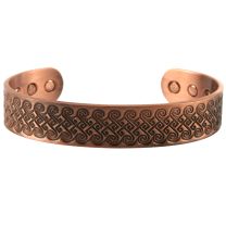 Chunky Copper Magnetic Bracelet/Bangle Multi Scrolls Design 6 Magnets Health Rare Earth NdFeB