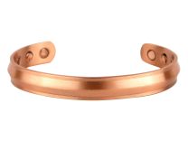 Chunky Copper MAGNETIC Bracelet/Bangle Matt Copper Bevel DESIGN 6 Magnets Health Rare Earth NdFeB