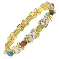 Ladies Magnetic Bracelet Faux Multi Gemstones Magnets