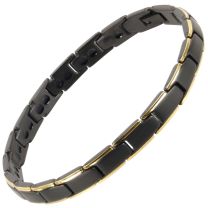Ladies Titanium Magnetic Bracelet Black/Gold Bali Rare Earth Magnets Healing