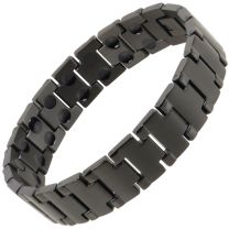 Sisto-X Mens Stainless Steel Magnetic Bracelet Black Cobra Health Rare Earth