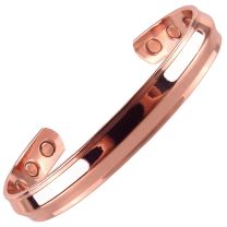 Chunky Copper MAGNETIC Bracelet/Bangle Shiny Copper Bevel DESIGN 6 Magnets Health Rare Earth NdFeB