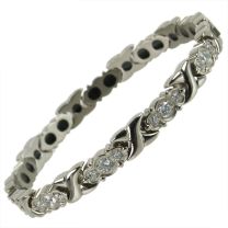 Ladies Titanium Magnetic Bracelet with Chrome Crystals Finish Stylish Magnets Health Therapy