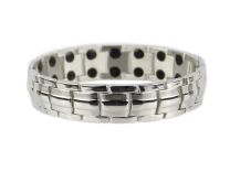 Mens Shiny Chrome Finish Titanium Magnetic Bracelet Health Magnets Therapy