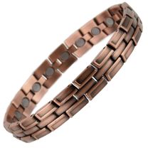 Stylish Magnetic Copper Alloy Antique Finish Bracelet Hi Strength NdFeB 20 Magnets Single Row Therapy