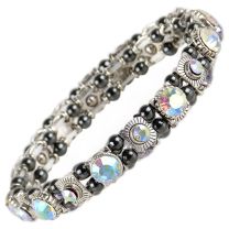 Ladies Magnetic Hematite Crystals Bracelet Pretty Colours Free Gift Box-Pearlescent