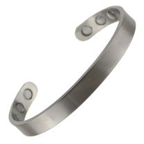 Unisex MAGNETIC Titanium Bracelet/Bangle Elegant Plain 6 Magnets Health Rare Earth NdFeB