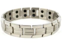 Mens TITANIUM Magnetic Bracelet Chrome 32 Strong Magnets NdFeB Neodymium Therapy